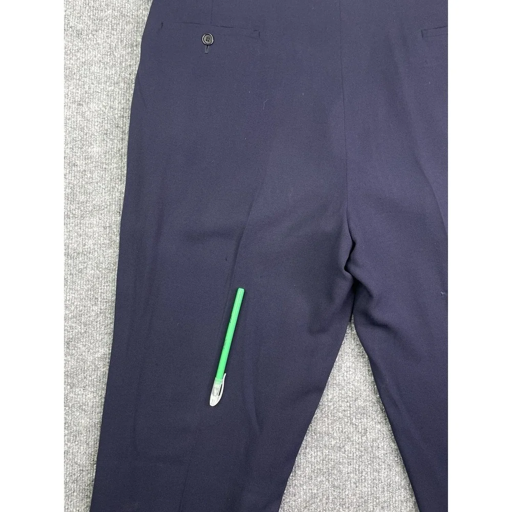 Ralph Lauren Purple Label Dress Pants Mens‎ 38 Navy Blue Wool Pleated Cuffed